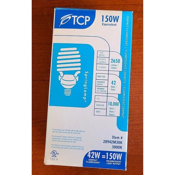 TCP 28942M30K 42W=150W SpringLamp 2650 Lumens 3000K New in Box - Picture 1 of 8